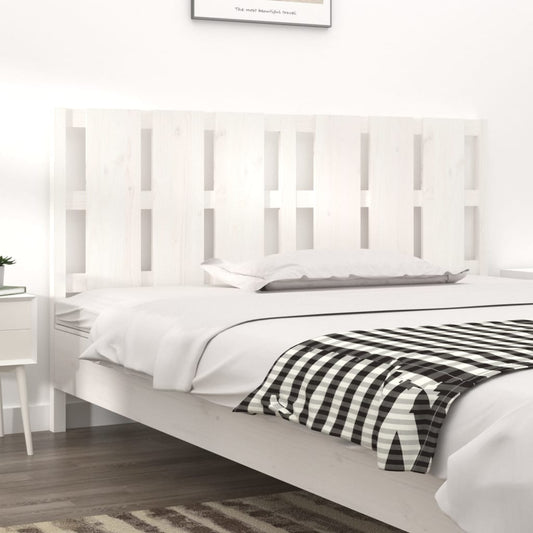 Testiera per Letto Bianca 165,5x4x100 cm Legno Massello di Pino - homemem39