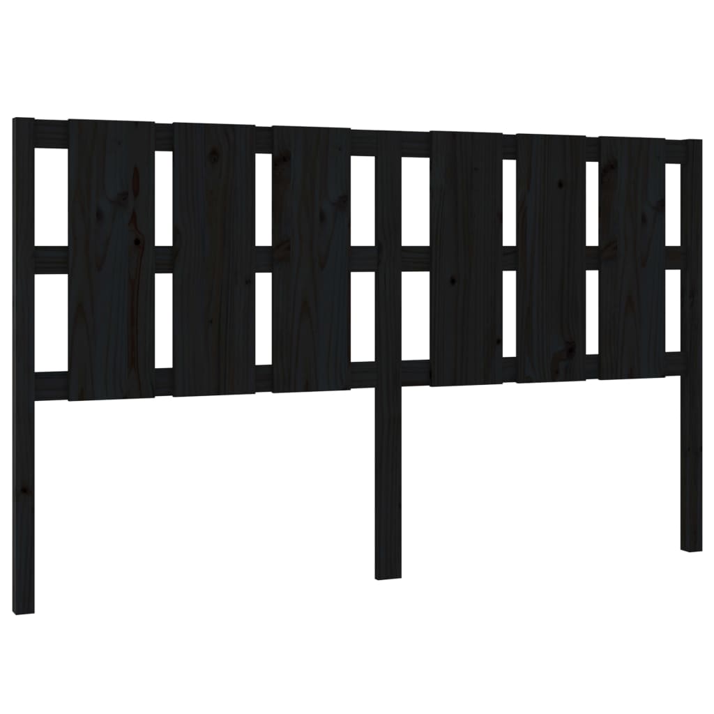 Testiera per Letto Nera 165,5x4x100cm in Legno Massello di Pino - homemem39