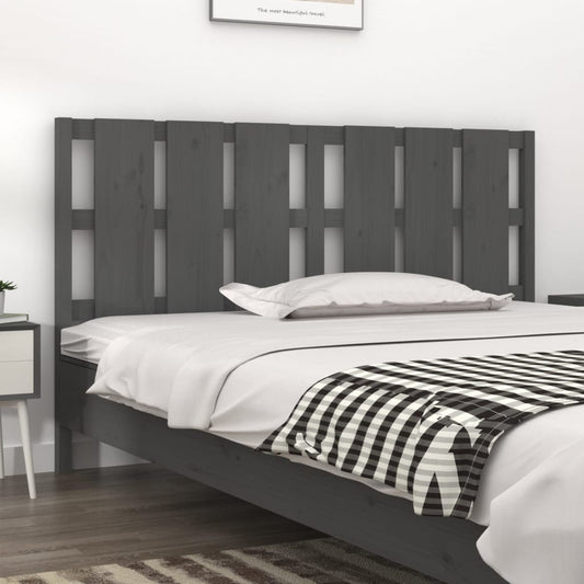 Testiera per Letto Grigia 185,5x4x100 cm Legno Massello di Pino - homemem39