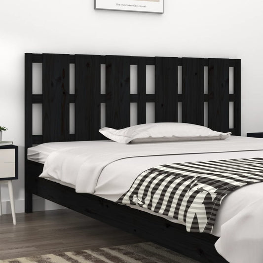 Testiera per Letto Nera 185,5x4x100cm in Legno Massello di Pino - homemem39