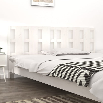 Testiera per Letto Bianca 205,5x4x100 cm Legno Massello di Pino - homemem39