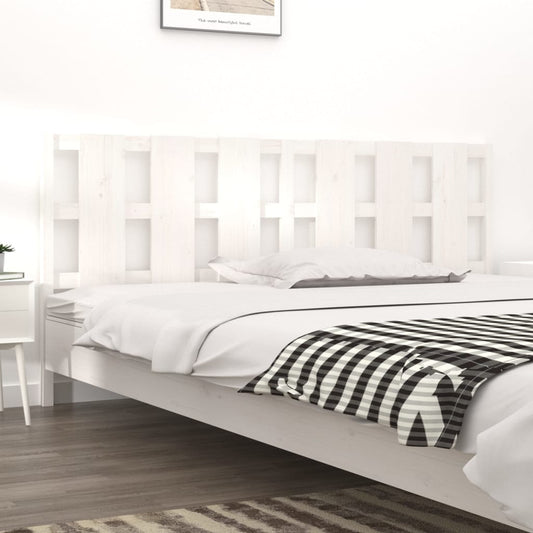 Testiera per Letto Bianca 205,5x4x100 cm Legno Massello di Pino - homemem39