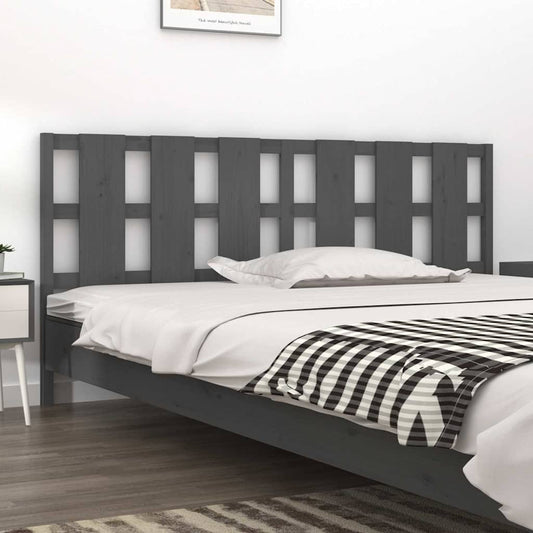 Testiera per Letto Grigia 205,5x4x100 cm Legno Massello di Pino - homemem39