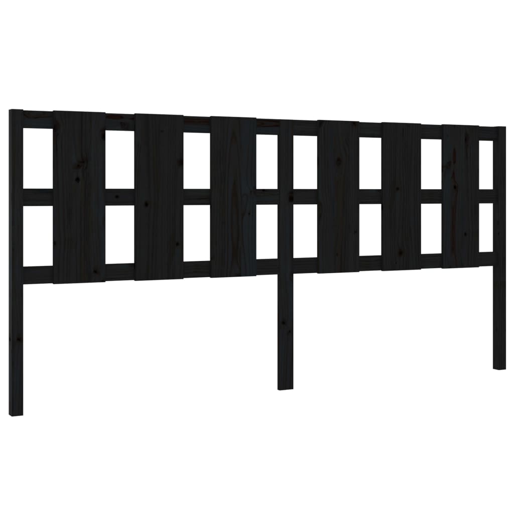 Testiera per Letto Nera 205,5x4x100cm in Legno Massello di Pino - homemem39
