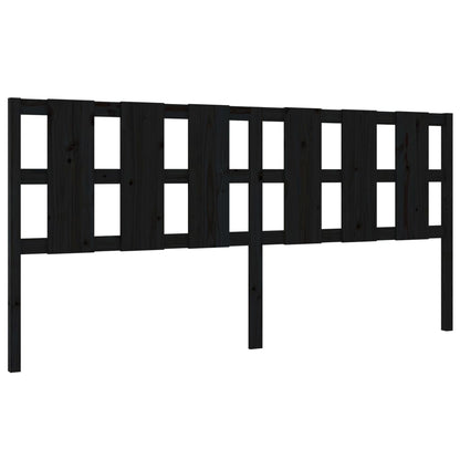 Testiera per Letto Nera 205,5x4x100cm in Legno Massello di Pino - homemem39