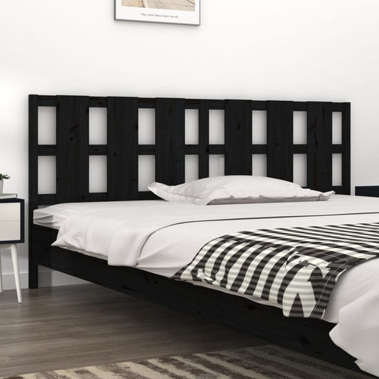 Testiera per Letto Nera 205,5x4x100cm in Legno Massello di Pino - homemem39