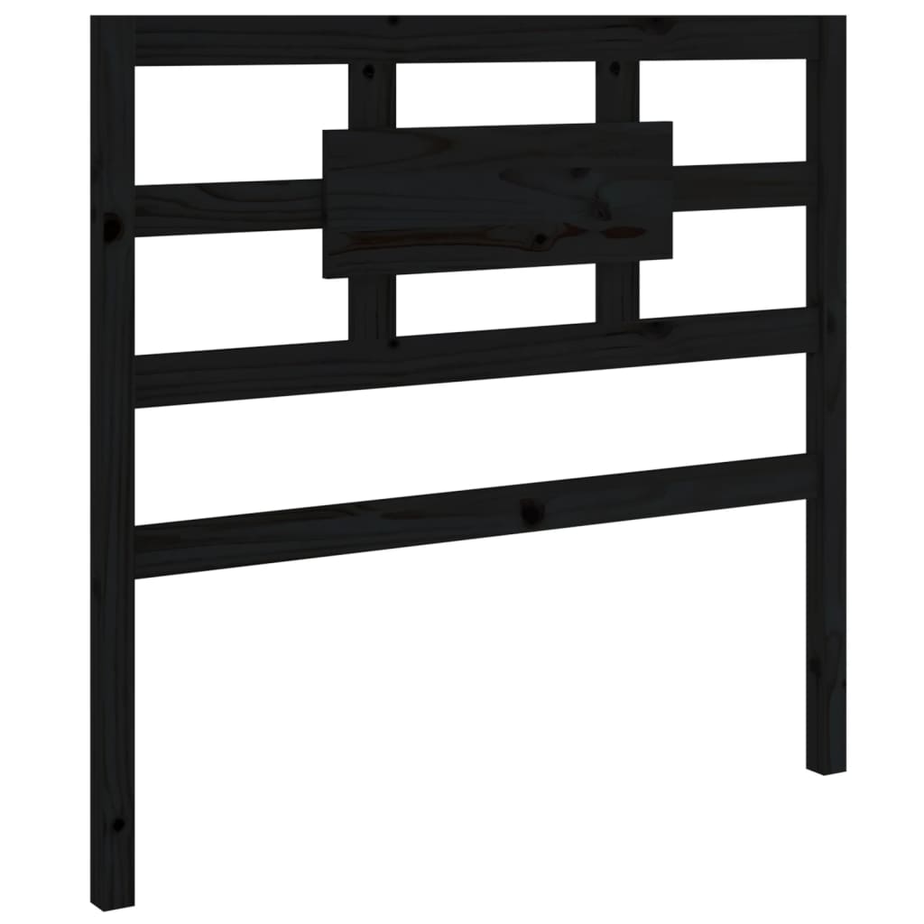 Testiera per Letto Nera 95,5x4x100 cm in Legno Massello di Pino - homemem39