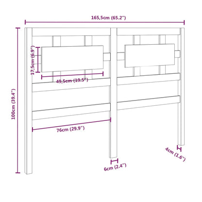 Testiera per Letto ambra 165,5x4x100 cm Legno Massello di Pino - homemem39