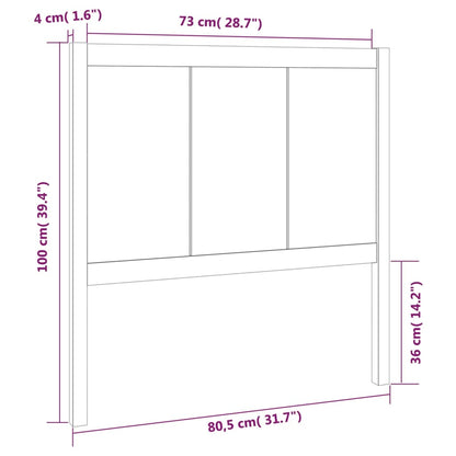 Testiera per Letto Grigia 80,5x4x100 cm Legno Massello di Pino - homemem39