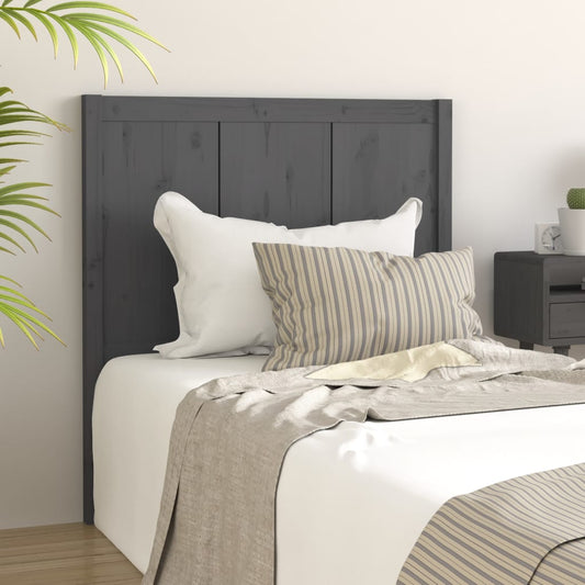 Testiera per Letto Grigia 80,5x4x100 cm Legno Massello di Pino - homemem39