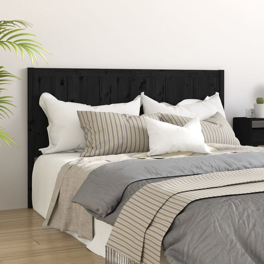 Testiera per Letto Nera 125,5x4x100cm in Legno Massello di Pino - homemem39