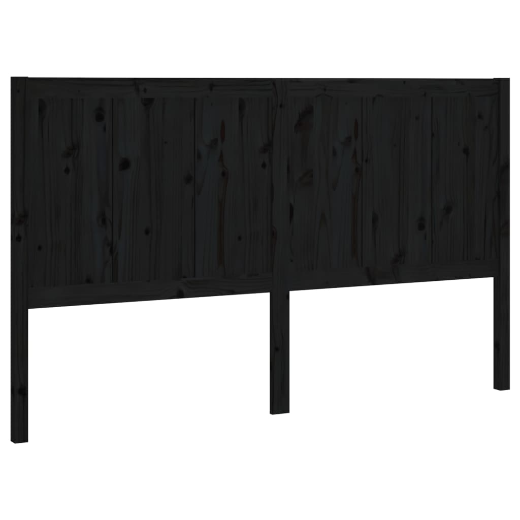 Testiera per Letto Nera 205,5x4x100cm in Legno Massello di Pino - homemem39