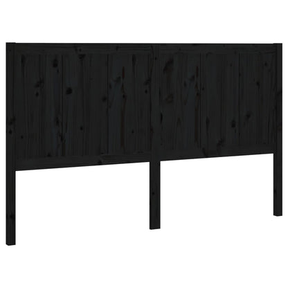 Testiera per Letto Nera 205,5x4x100cm in Legno Massello di Pino - homemem39