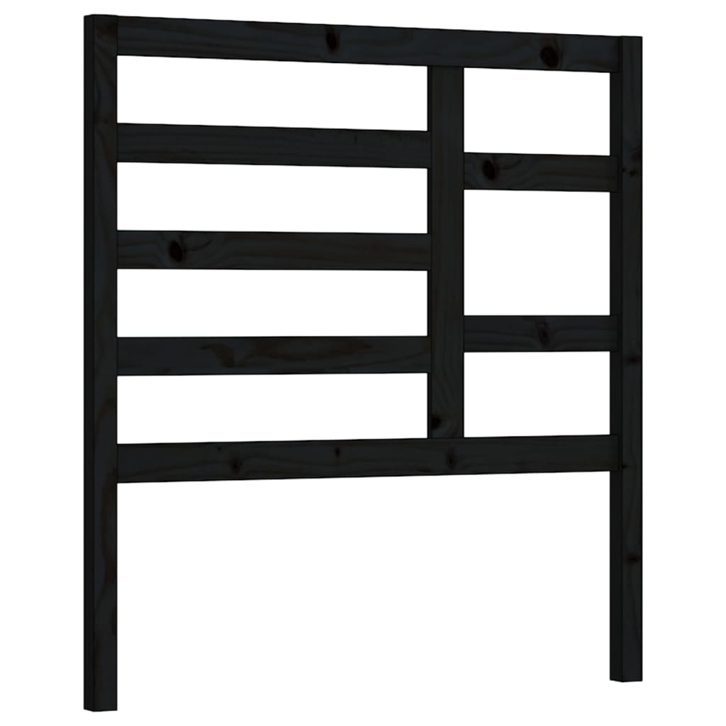 Testiera per Letto Nera 81x4x104 cm in Legno Massello di Pino - homemem39