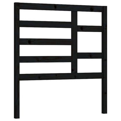 Testiera per Letto Nera 81x4x104 cm in Legno Massello di Pino - homemem39