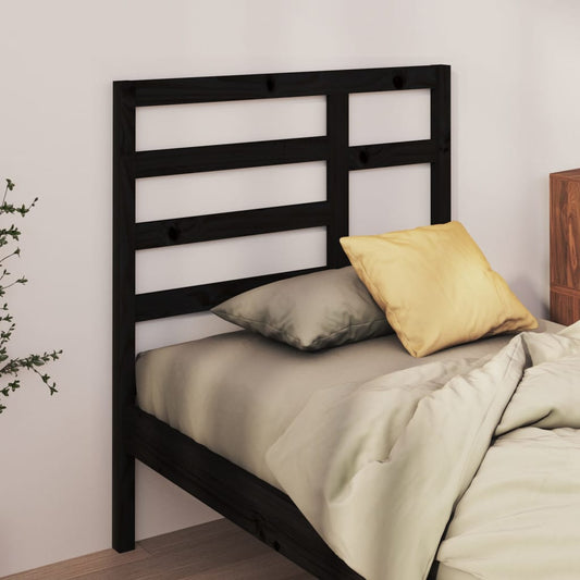 Testiera per Letto Nera 81x4x104 cm in Legno Massello di Pino - homemem39