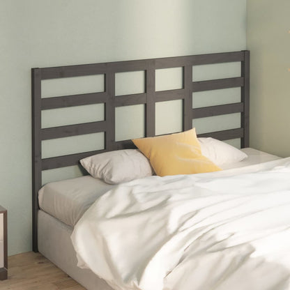 Testiera per Letto Grigia 141x4x104cm in Legno Massello di Pino | homemem39