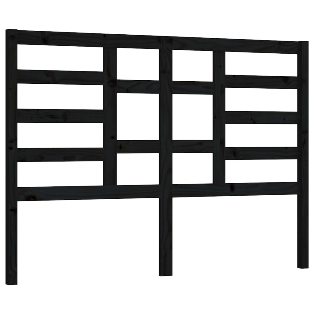 Testiera per Letto Nera 146x4x104 cm in Legno Massello di Pino - homemem39