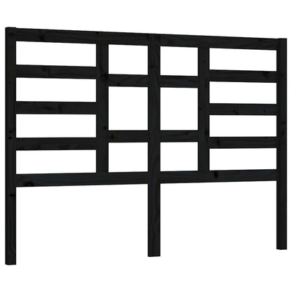 Testiera per Letto Nera 146x4x104 cm in Legno Massello di Pino - homemem39