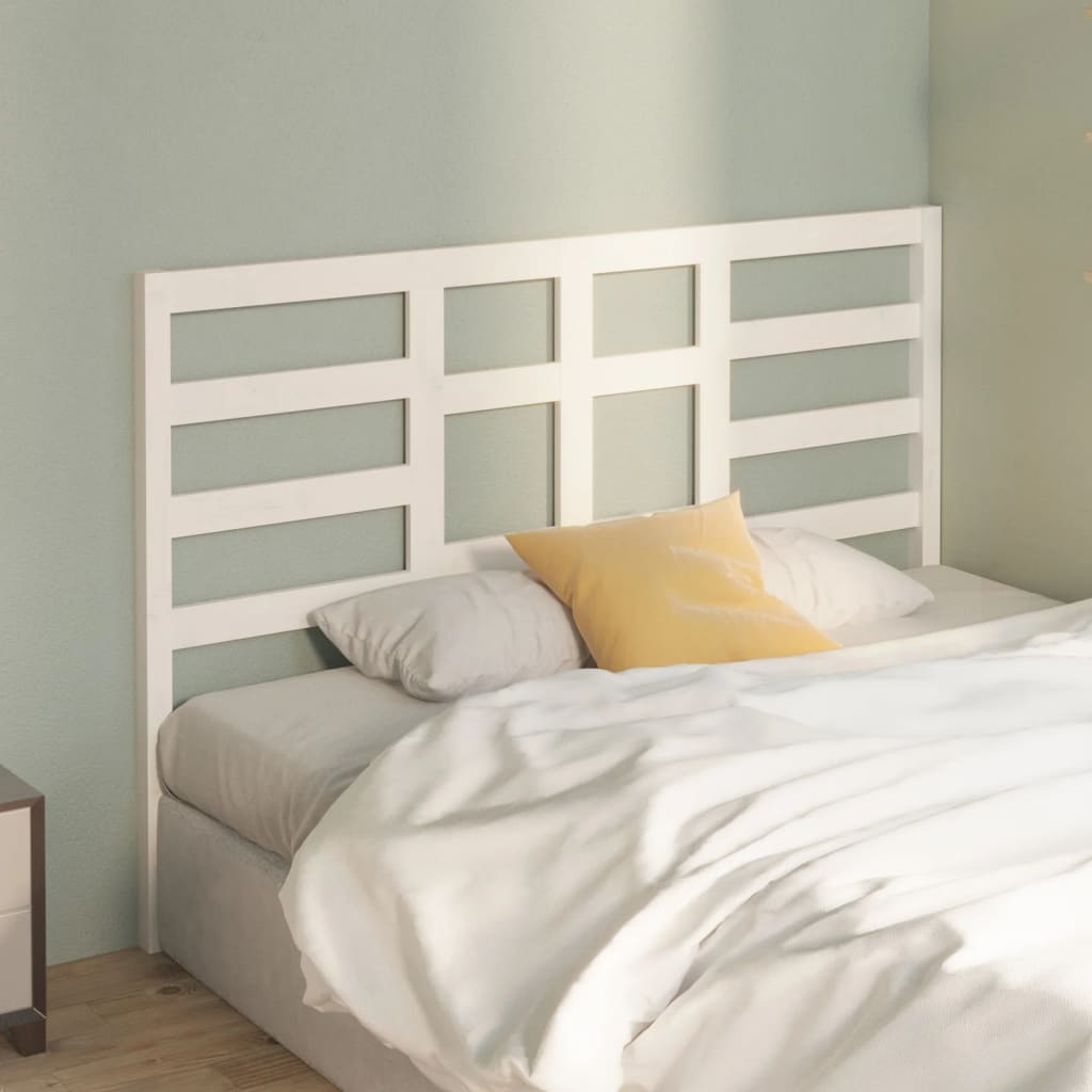 Testiera per Letto Bianca 166x4x104cm in Legno Massello di Pino - homemem39
