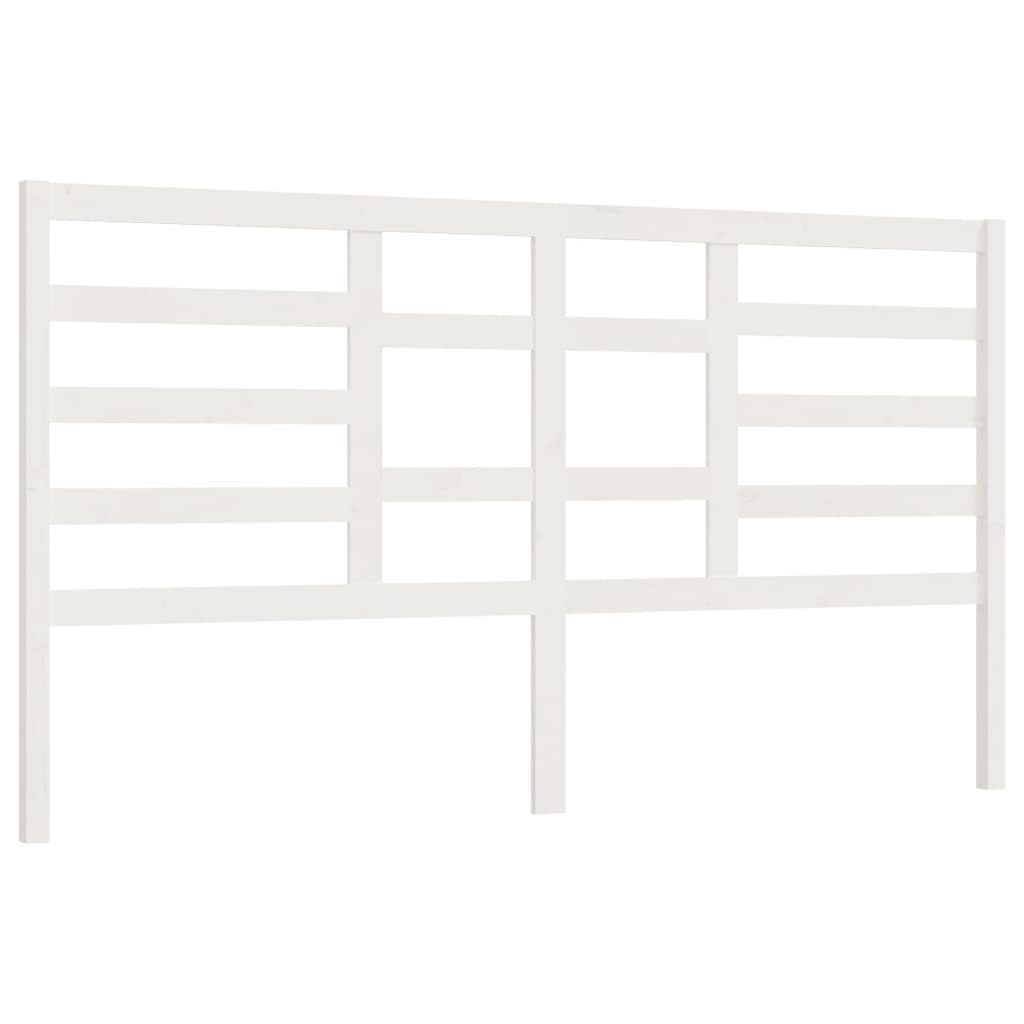 Testiera per Letto Bianca 206x4x104 cm Legno Massello di Pino - homemem39
