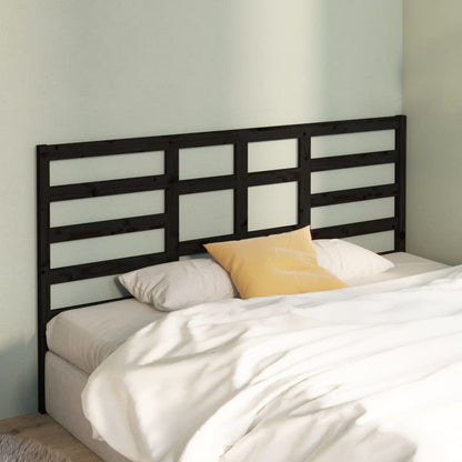 Testiera per Letto Nera 206x4x104 cm in Legno Massello di Pino - homemem39