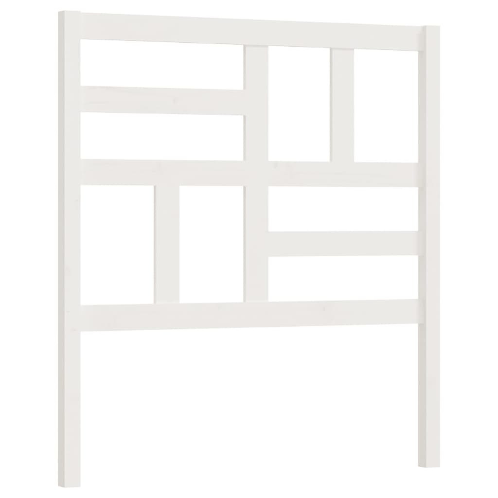 Testiera per Letto Bianca 96x4x104 cm in Legno Massello di Pino - homemem39