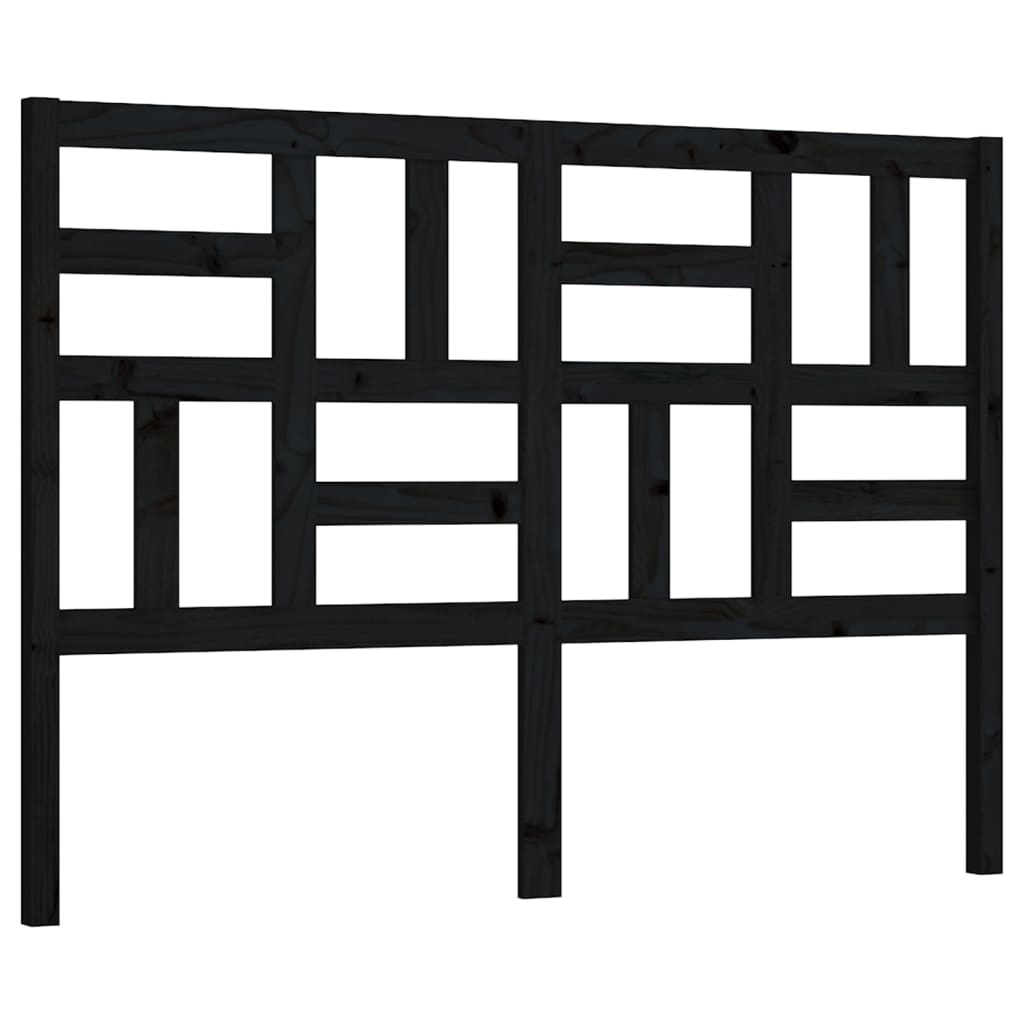 Testiera per Letto Nera 126x4x104 cm in Legno Massello di Pino - homemem39