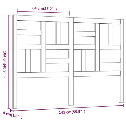 Testiera per Letto 141x4x104 cm in Legno Massello di Pino - homemem39