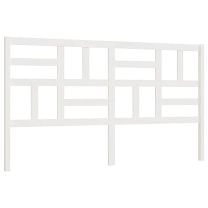 Testiera per Letto Bianca 186x4x104cm in Legno Massello di Pino