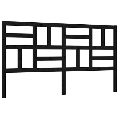 Testiera per Letto Nera 206x4x104 cm in Legno Massello di Pino - homemem39