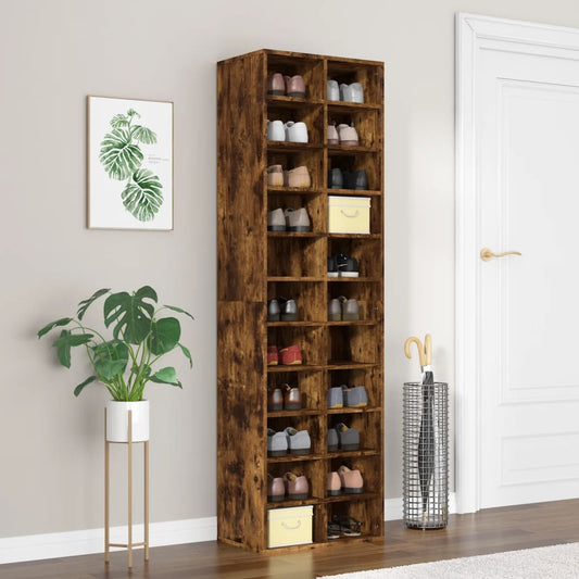 Scarpiera Rovere Fumo 54x34x183 cm in Legno Multistrato - homemem39