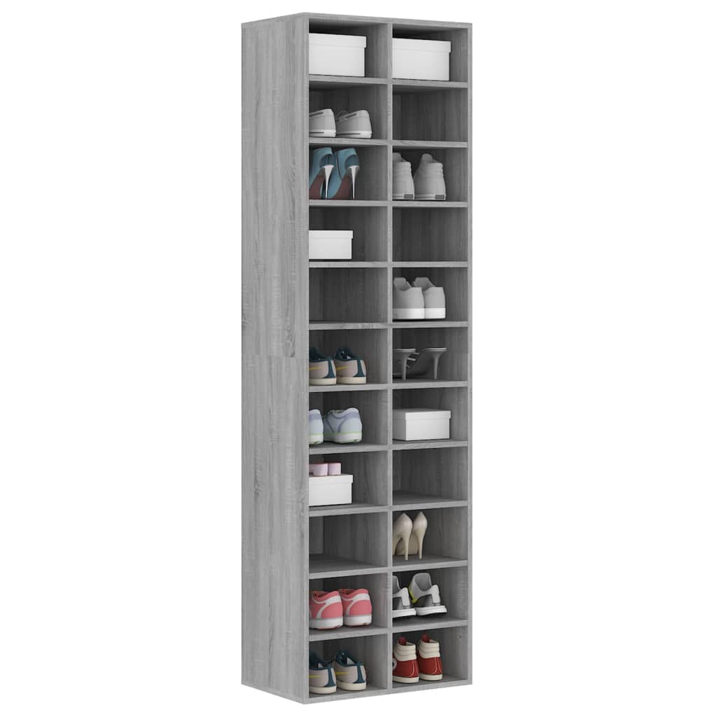 Scarpiera Grigio Sonoma 54x34x183 cm in Legno Multistrato - homemem39