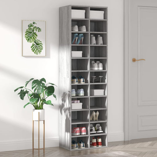 Scarpiera Grigio Sonoma 54x34x183 cm in Legno Multistrato - homemem39
