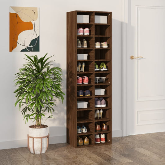 Scarpiera Rovere Marrone 54x34x183 cm in Legno Multistrato - homemem39