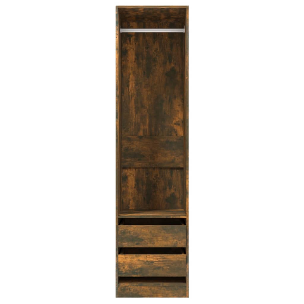 Armadio con Cassetti Rovere Fumo 50x50x200 cm Legno Multistrato - homemem39