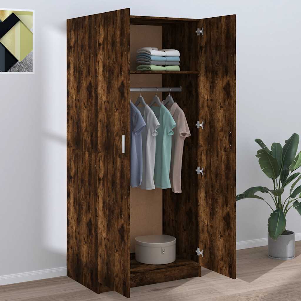 Armadio Rovere Fumo 80x52x180 cm in Legno Multistrato | homemem39