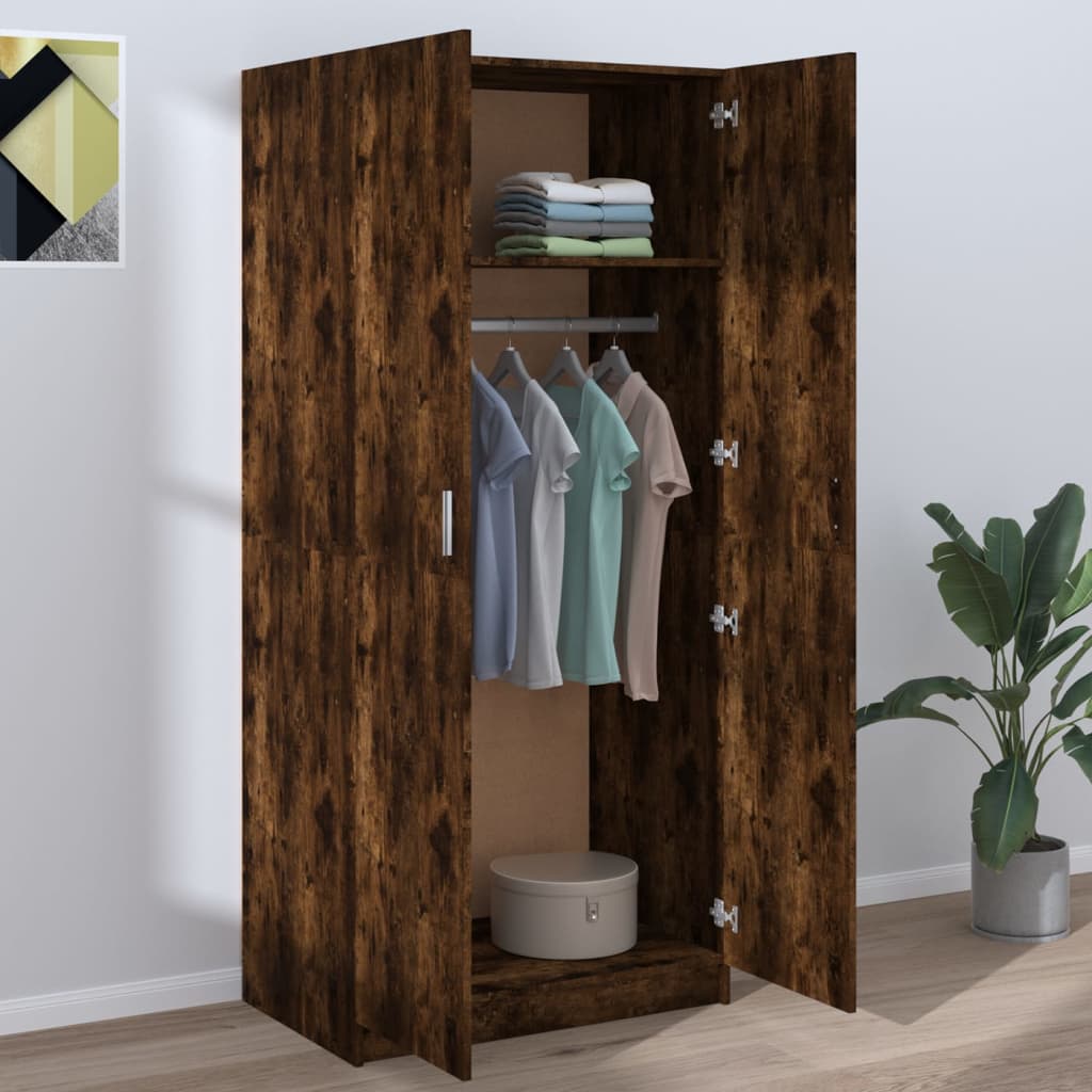 Armadio Rovere Fumo 80x52x180 cm in Legno Multistrato - homemem39