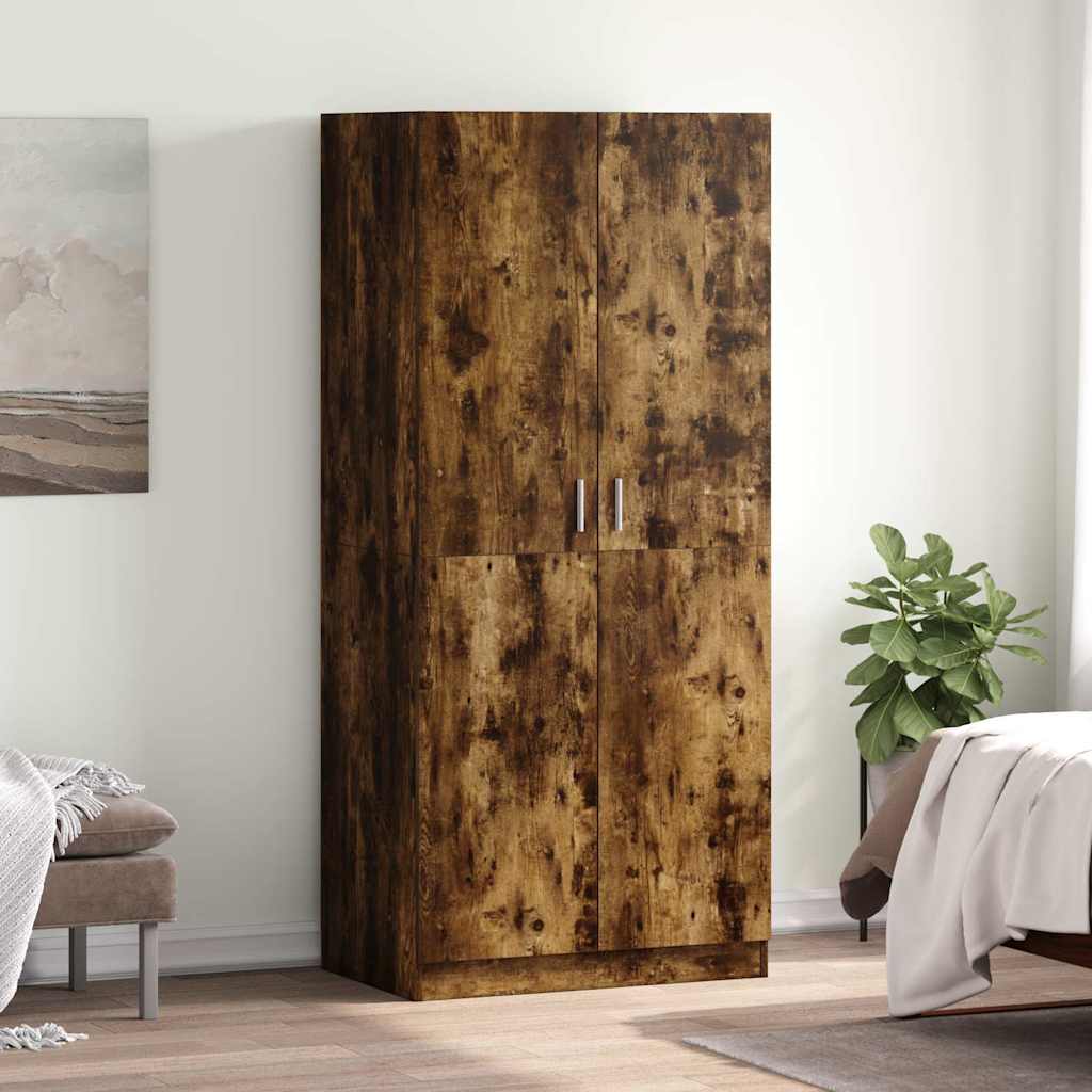Armadio Rovere Fumo 80x52x180 cm in Legno Multistrato | homemem39