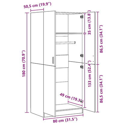 Armadio Grigio Sonoma 80x52x180 cm in Legno Multistrato | homemem39