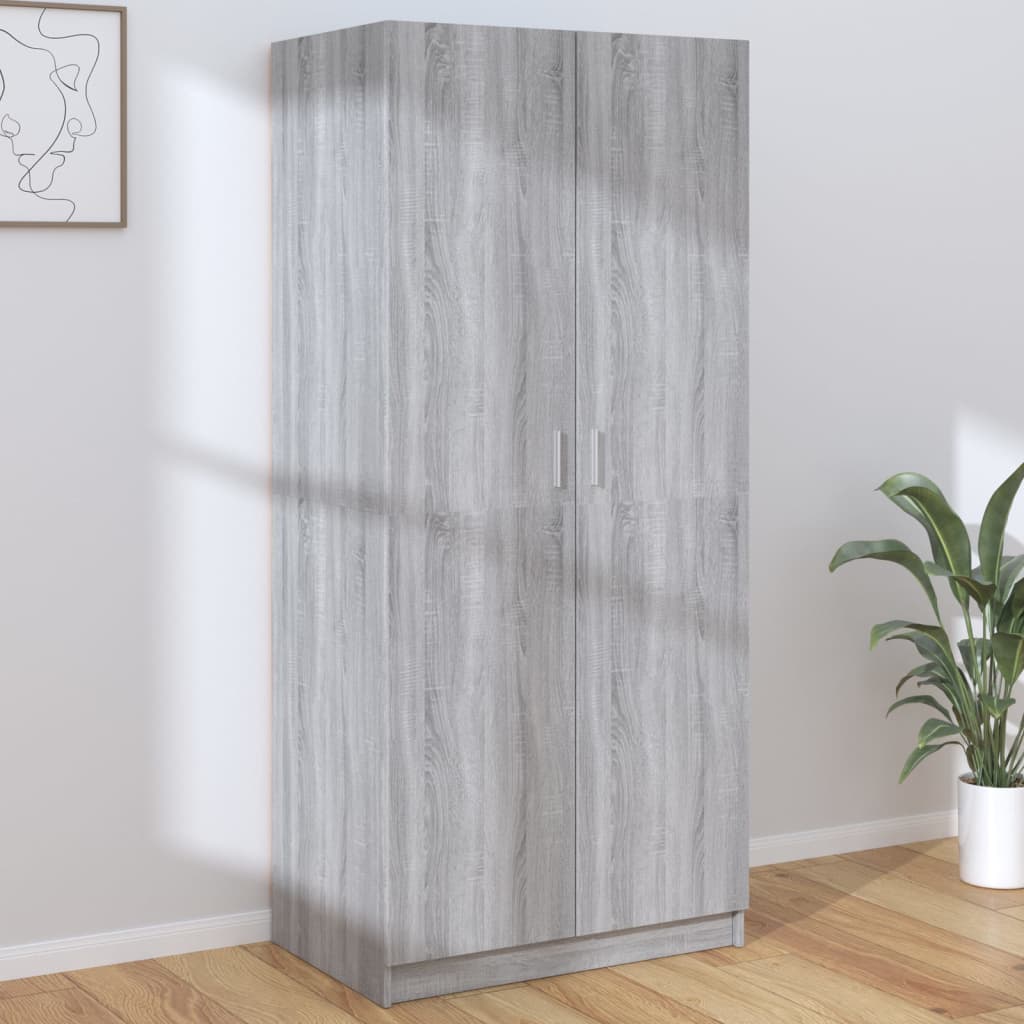 Armadio Grigio Sonoma 80x52x180 cm in Legno Multistrato - homemem39