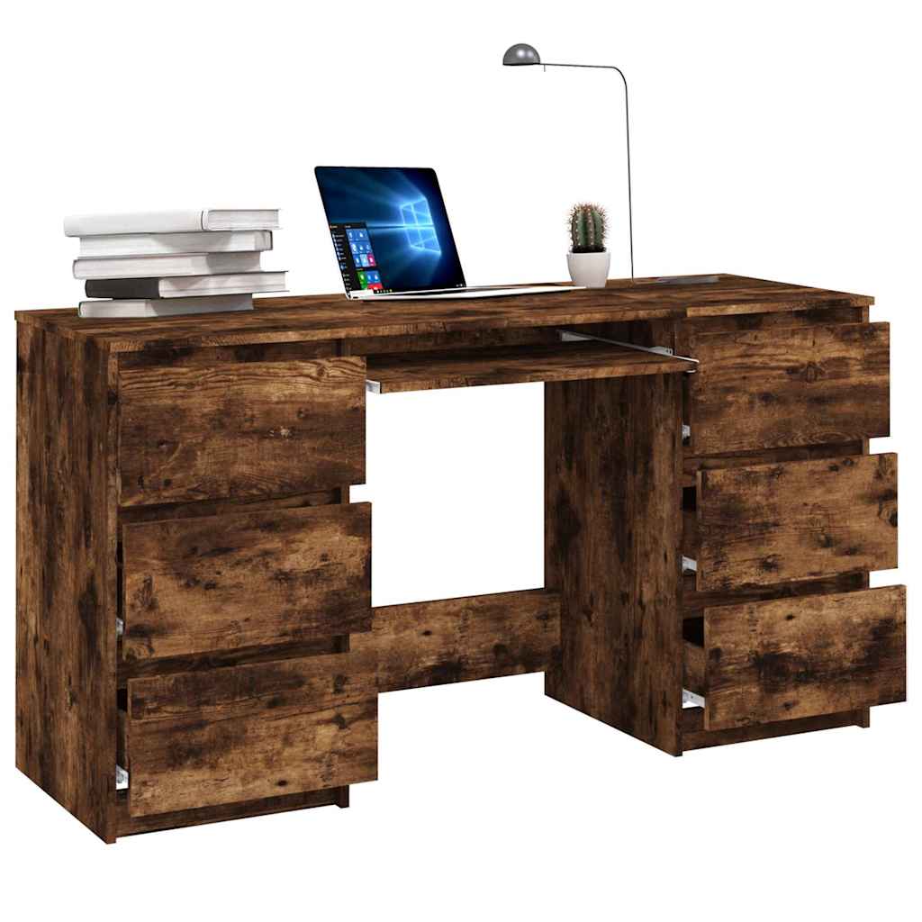 Scrivania Rovere Fumo 140x50x77 cm in Legno Multistrato - homemem39