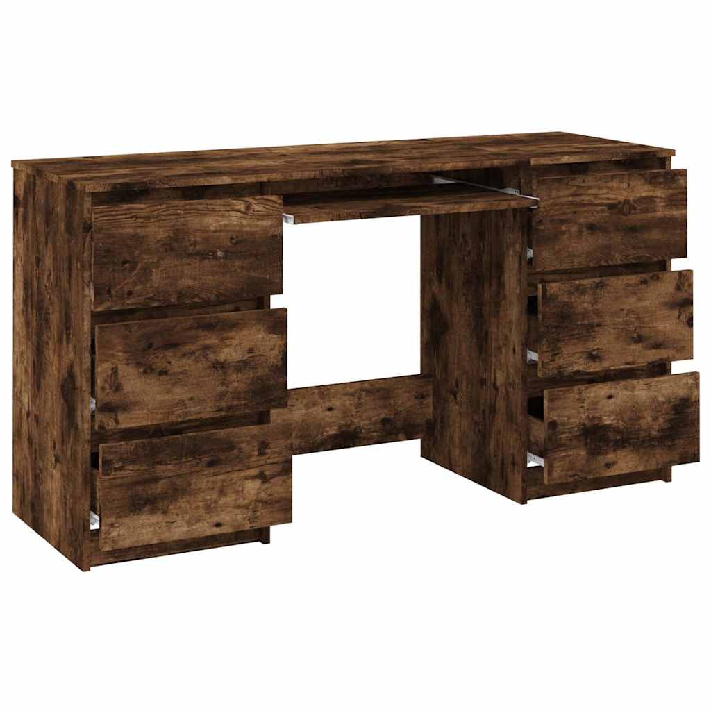 Scrivania Rovere Fumo 140x50x77 cm in Legno Multistrato - homemem39