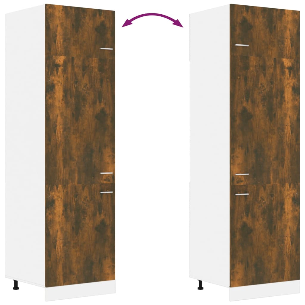 Armadio per Frigo “Lyon” Rovere Fumo 60x57x207 cm | homemem39