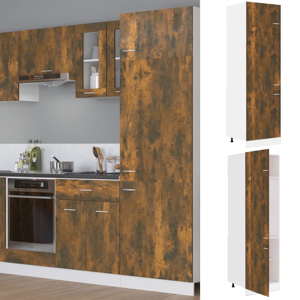 Armadio per Frigo “Lyon” Rovere Fumo 60x57x207 cm | homemem39