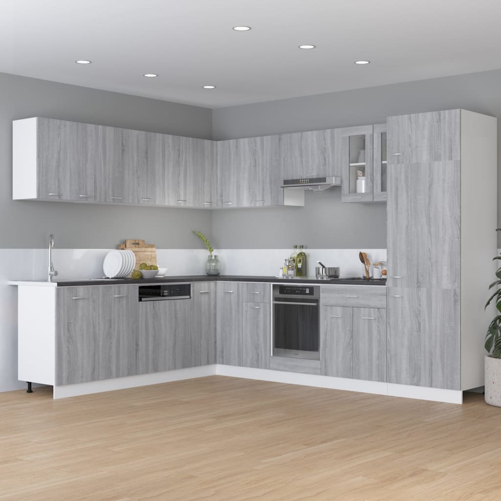 Armadio per Frigo “Lyon” Grigio Sonoma 60x57x207 cm | homemem39