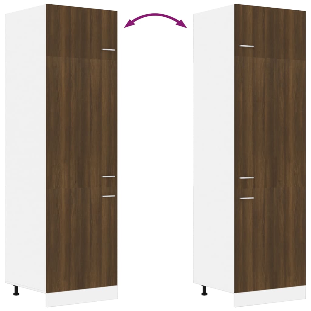 Armadio per Frigo “Lyon” Rovere Marrone 60x57x207 cm - homemem39