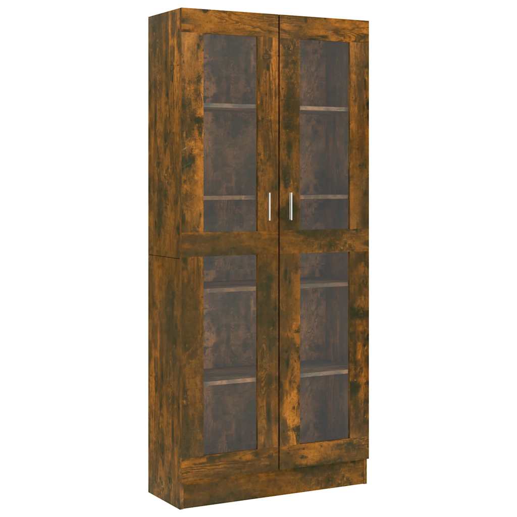 Mobile Vetrina Rovere Fumo 82,5x30,5x185 cm Legno Multistrato | homemem39