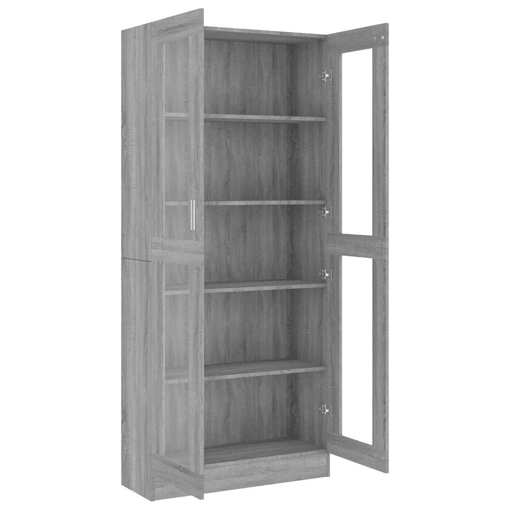 Mobile Vetrina Grigio Sonoma 82,5x30,5x185 Legno Multistrato | homemem39
