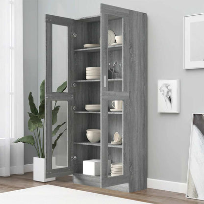 Mobile Vetrina Grigio Sonoma 82,5x30,5x185 Legno Multistrato | homemem39